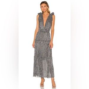 Sabina Musayev Helena Metallic Maxi - Silver